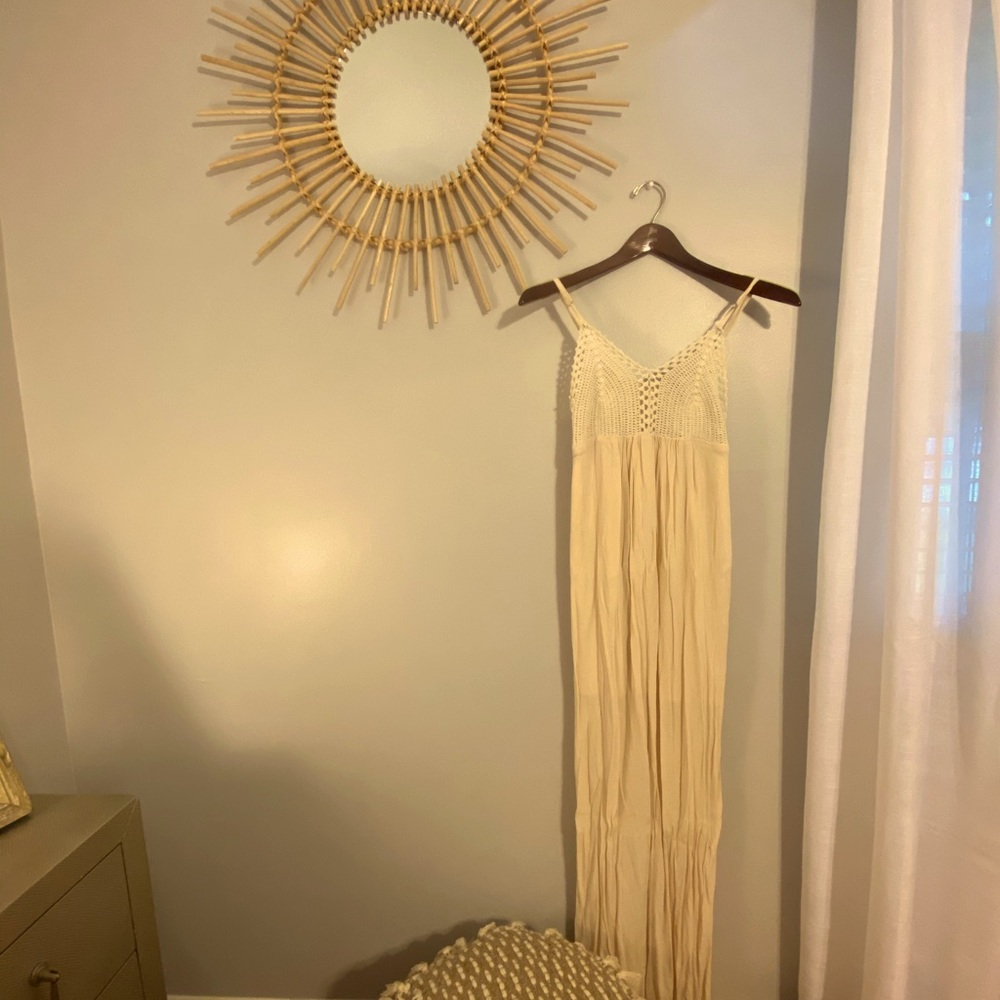 Cream and crochet maxi